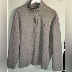 Ralph Lauren Polo Quarter Zip Gray Pullover Sweater Men's XXL